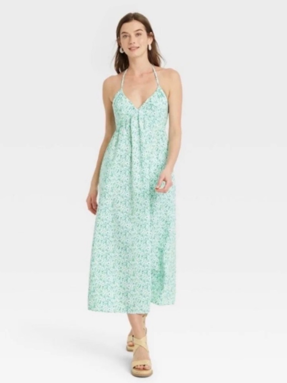 Universal Thread Green Floral Midi Sundress Sz M